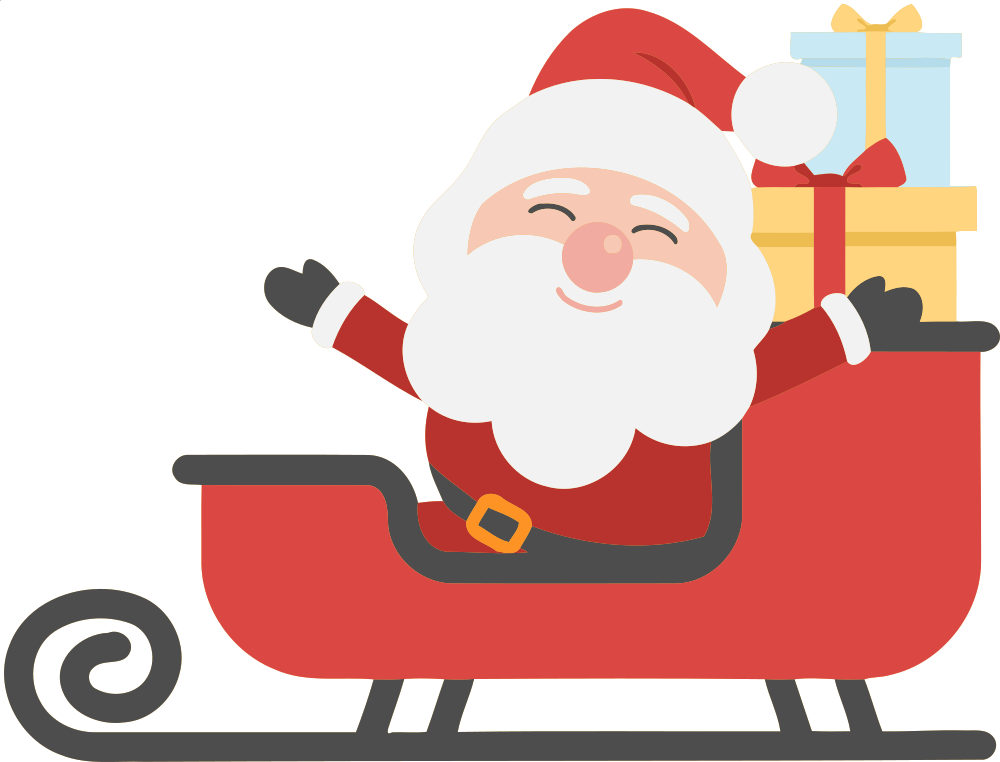 OnlineLabels Clip Art - Santa And Sleigh 2